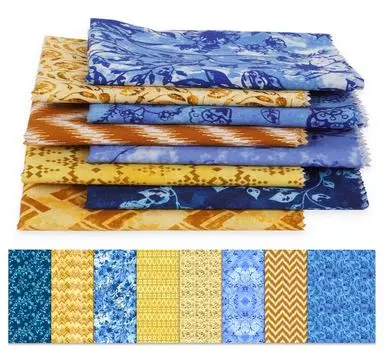 Soimoi 8 Pc Fat Quarter Bundle, азиатский батик с принтом 18 x 22 DIY Лоскутная ткань - 100 хлопковая предварительно вырезанная ткань для квилтинга горчица, коричневый, 18x22