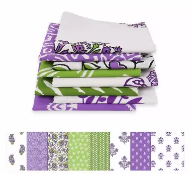 Soimoi 8 Pc Fat Quarter Bundle, азиатский блочный принт 18 x 22 DIY лоскутное шитье - 100 хлопковая предварительно вырезанная ткань для квилтинга, зеленая и 18x22 зелёный
