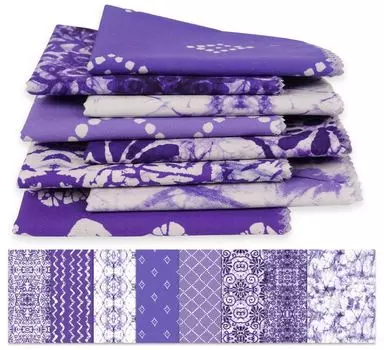 Soimoi 8 Pc Fat Quarter Bundle, азиатский батик с принтом 18 x 22 DIY пэчворк-100 хлопковая предварительно вырезанная ткань для квилтинга фиолетовая и 18x22 фиолетовый