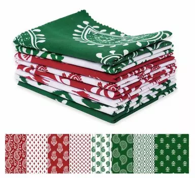 Soimoi 8 Pc Fat Quarter Bundle, азиатский блок с принтом пейсли 18 x 22 DIY пэчворк - 100 хлопковая предварительно вырезанная ткань для квилтинга красная и 18x22 красный