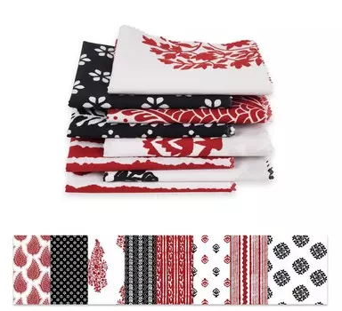 Soimoi 8 Pc Fat Quarter Bundle, азиатский блочный принт 18 x 22 DIY Лоскутная ткань - 100 хлопковая предварительно вырезанная ткань для квилтинга, красная и 18x22 красный