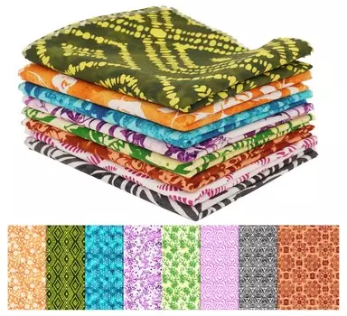 Soimoi 8 Pc Fat Quarter Bundle, батик с принтом 18 x 22 DIY Пэчворк-100 хлопок предварительно вырезанная ткань для квилтинга 18x22 inches разноцветный