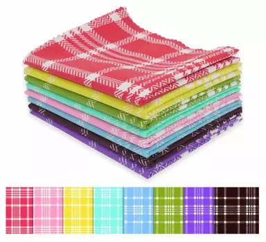 Soimoi 8 Pc Fat Quarter Bundle- Check & Tartan Print 18 x 22 DIY Patchwork- 100 Cotton Pre-Cut Quilting Fabric 18x22 разноцветный