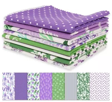 Soimoi 8 Pc Fat Quarter Bundle-Цветочный принт 18 x 22 DIY Пэчворк-100 Хлопок Предварительно вырезанная ткань для квилтинга Зеленый и 18x22 inches зелёный