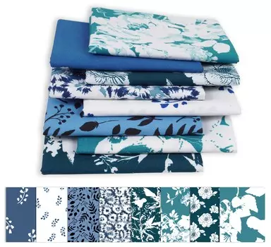 Soimoi 8 Pc Fat Quarter Bundle - Цветочный принт 18 x 22 DIY Пэчворк - 100% хлопка, предварительно вырезанная ткань для квилтинга (Белый & 18x22 белый