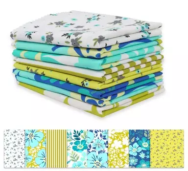 Soimoi 8 Pc Fat Quarter Bundle - Цветочный принт 18 x 22 DIY Пэчворк - 100% хлопка, предварительно вырезанная ткань для квилтинга (Синий & 18x22 синий