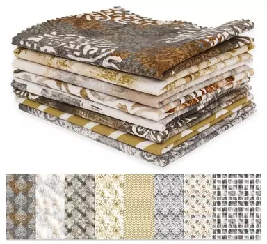 Soimoi 8 Pc Fat Quarter Bundle - дамасская ткань с текстурным принтом 18 x 22 DIY пэчворк - 100 хлопковая предварительно нарезанная ткань для квилтинга бежевого и 18x22 inches