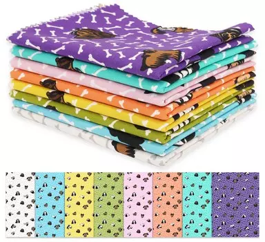 Soimoi 8 Pc Fat Quarter Bundle, Dog Print 18 x 22 DIY Пэчворк-100 Хлопок Предварительно вырезанная ткань для квилтинга 18x22 inches разноцветный