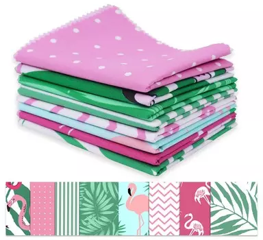 Soimoi 8 Pc Fat Quarter Bundle - Фламинго с тропическим принтом 18 x 22 DIY Пэчворк - 100% хлопка, предварительно вырезанная ткань для квилтинга (Розовый & 18x22 розовый
