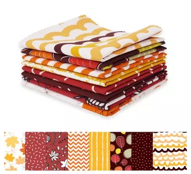 Soimoi 8 Pc Fat Quarter Bundle - осенне-осенний принт 18 x 22 DIY лоскутное шитье - 100 хлопковая предварительно вырезанная ткань для квилтинга (Красный & 18x22 красный