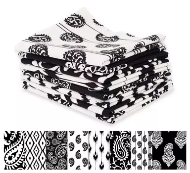 Soimoi 8 Pc Fat Quarter Bundle - Пейсли с принтом 18 x 22 DIY Пэчворк - 100% хлопка предварительно вырезанная ткань для квилтинга белая и 18x22 белый