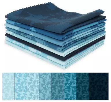 Soimoi 8 Pc Fat Quarter Bundle, Tie Dye Monochrome Print 18 x 22 DIY Пэчворк-100 Хлопок Предварительно вырезанная ткань для квилтинга Средняя 18x22 inches средний синий