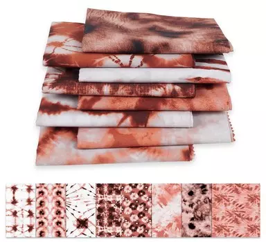Soimoi 8 Pc Fat Quarter Bundle - Tie & Dye Print 18 x 22 DIY Patchwork- 100 Cotton Pre-Cut Quilting Fabric (Brown & 18x22 коричневый