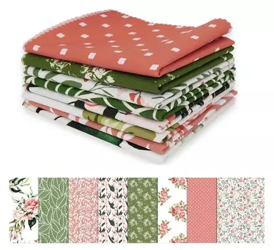 Soimoi 8 шт., комплект из четверти жира, цветочный принт, 18 x 22 , сделай сам, пэчворк, предварительно вырезанная ткань для квилтинга из 100 хлопка 18x22 персиковый