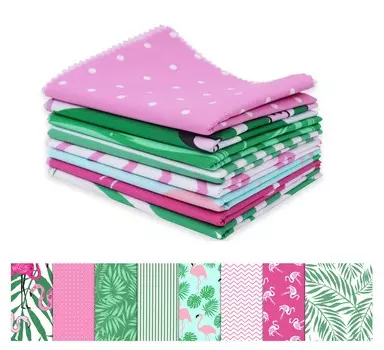 Soimoi 8 шт., комплект из четверти жира, принт с тропическим фламинго, 18 x 22 , сделай сам, пэчворк, 100 хлопковая предварительно вырезанная ткань для квилтинга, розовая и 18x22 розовый