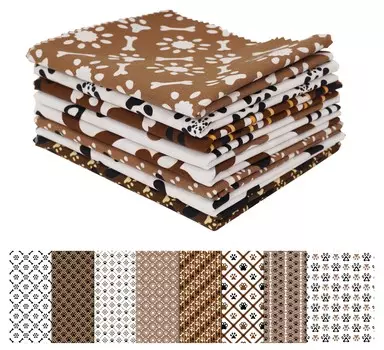 Soimoi 8 шт., комплект из четверти жира, принт собачьей лапы, 18 x 22 , сделай сам, пэчворк, предварительно вырезанная стеганая ткань из 100 хлопка 18x22 белый