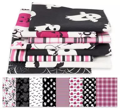 Soimoi 8 шт., комплект из четверти жира, принт на Хэллоуин, 18 x 22 , сделай сам, пэчворк, 100 хлопковая предварительно вырезанная ткань для квилтинга, фиолетовая и 18x22 фиолетовый