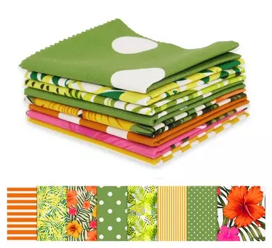 Soimoi 8 шт., комплект из четверти жира, тропический цветочный принт, 18 x 22 , сделай сам, пэчворк, предварительно вырезанная стеганая ткань из 100 хлопка 18x22 разноцветный