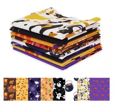 Soimoi 8 шт., комплект из четверти жира, принт на Хэллоуин, 18 x 22 , сделай сам, пэчворк, 100 хлопковая предварительно нарезанная ткань для квилтинга 18x22 разноцветный