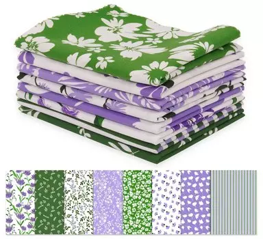 Soimoi 8 шт., комплект из четверти жира, цветочный принт, 18 x 22 , сделай сам, пэчворк, 100 хлопковая предварительно нарезанная ткань для квилтинга, зеленый, белый, 18x22