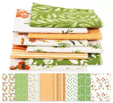 Soimoi 8 шт., комплект из четверти жира, с цветочным принтом, 18 x 22 дюйма, сделай сам, пэчворк, ткань для квилтинга, предварительно вырезанная из 100 хлопка 18x22 inches