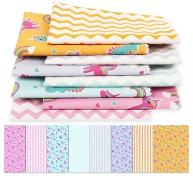 Soimoi 8 шт., комплект из четверти жира, принт единорога, 18 x 22 , сделай сам, пэчворк, 100% хлопка, предварительно вырезанная ткань для квилтинга, розовая и 18x22 inches розовый