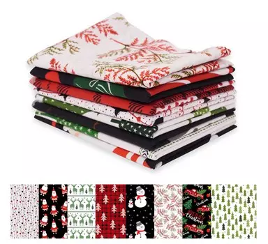 Soimoi 8 шт., комплект из четверти жира, рождественская печать, 18 x 22 , сделай сам, пэчворк, 100 хлопковая предварительно нарезанная ткань для квилтинга, красный, черный, белый и 18x22