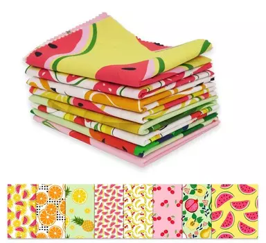 Soimoi 8 шт., комплект из четверти жира, принт с летними тропическими фруктами, 18 x 22 , сделай сам, пэчворк, 100 хлопковая предварительно нарезанная ткань для квилтинга 18x22 разноцветный