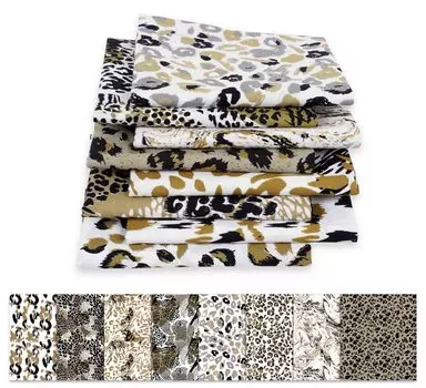 Soimoi 8 шт., комплект из четверти жира, с принтом из кожи животных, 18 x 22 дюйма, сделай сам, пэчворк, 100% хлопок, предварительно вырезанная ткань для квилтинга (Белый и землистый 18x22 белый