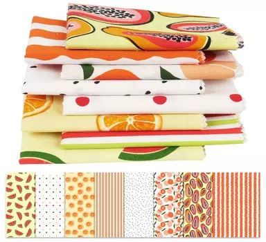 Soimoi 8 шт., комплект из четверти жира, принт с летними тропическими фруктами, 18 x 22 , сделай сам, пэчворк, 100 хлопковая предварительно нарезанная ткань для квилтинга 18x22 разноцветный