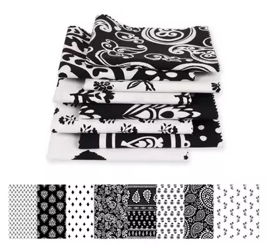 Soimoi 8 шт., комплект из четверти жира, азиатский блок с принтом пейсли, 18 x 22 , сделай сам, пэчворк, 100% хлопка, предварительно вырезанная ткань для квилтинга, белая и 18x22 белый