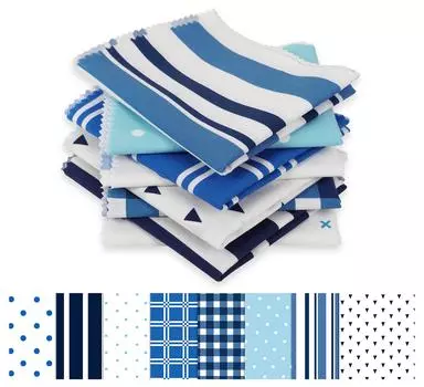 Soimoi 8 шт., комплект из четверти жира, в горошек, в полоску и с геометрическим принтом, 18 x 22 дюйма, сделай сам, пэчворк, 100 хлопковая предварительно нарезанная ткань для квилтинга (Белый & 18x22 белый