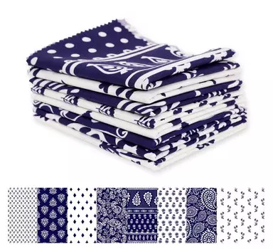 Soimoi 8 шт., комплект из четверти жира, азиатский блок с принтом пейсли, 18 x 22 , сделай сам, пэчворк, 100% хлопка, предварительно вырезанная ткань для квилтинга, белая и 18x22 белый