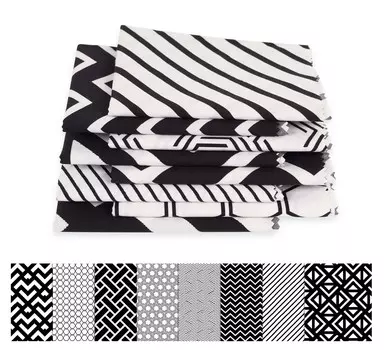 Soimoi 8 шт., комплект из четверти жира, геометрический принт, 18 x 22 , сделай сам, пэчворк, 100% хлопка, предварительно вырезанная ткань для квилтинга, белая и 18x22 белый