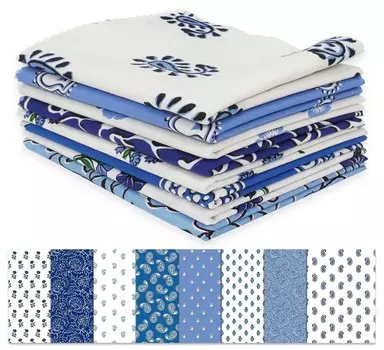 Soimoi 8 шт., комплект из четверти жира, азиатский блочный принт, 18 x 22 , сделай сам, пэчворк, 100% хлопок, предварительно вырезанная ткань для квилтинга, белая и 18x22 белый