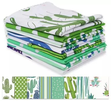 Soimoi 8 шт., комплект из четверти жира - полосатый кактус с принтом в горошек, 18 x 22 дюйма, сделай сам, пэчворк, 100% хлопка, предварительно вырезанная ткань для квилтинга (Белый & 18x22 белый