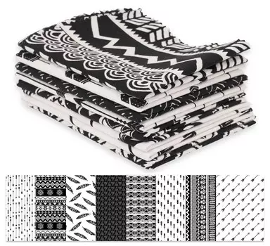 Soimoi 8 шт., комплект из четверти жира, племенной принт со стрелой, 18 x 22 , сделай сам, пэчворк, 100% хлопок, предварительно вырезанная ткань для квилтинга, белая и 18x22 белый