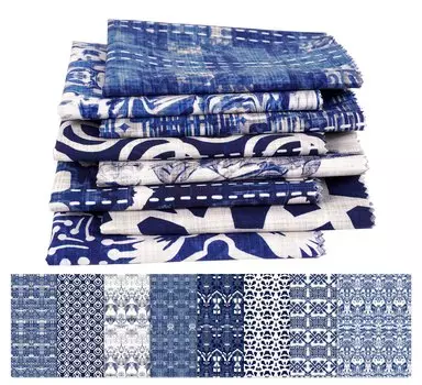 Soimoi 8 шт., комплект из четверти жира, абстрактная текстура с принтом, 18 x 22 , сделай сам, пэчворк, предварительно вырезанная ткань для квилтинга из 100 хлопка 18x22 средний синий