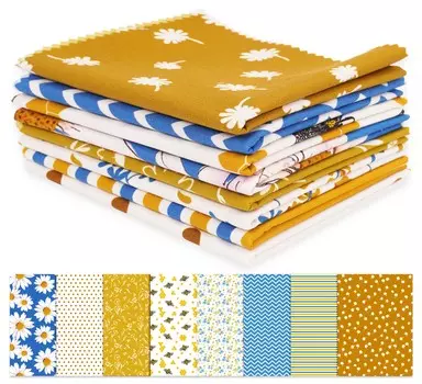 Soimoi 8 шт., комплект из четверти жира, цветочный принт, 18 x 22 дюйма, сделай сам, пэчворк, 100 хлопковая предварительно вырезанная ткань для квилтинга, синяя и 18x22 inches синий