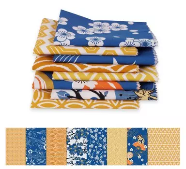 Soimoi 8 шт., комплект из четверти жира, азиатско-японский принт, 18 x 22 , сделай сам, пэчворк, 100 хлопковая предварительно нарезанная ткань для квилтинга, желтый, оранжевый и 18x22