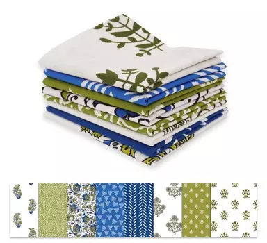 Soimoi 8 шт., комплект из четверти жира, блочный принт, 18 x 22 , сделай сам, пэчворк, предварительно вырезанная ткань для квилтинга из 100 хлопка, зеленый, белый и 18x22