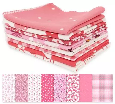 Soimoi 8 шт., комплект из четверти жира, принт для девочки, 18 x 22 , сделай сам, пэчворк, 100% хлопок, предварительно вырезанная ткань для квилтинга, розовая и 18x22 inches розовый