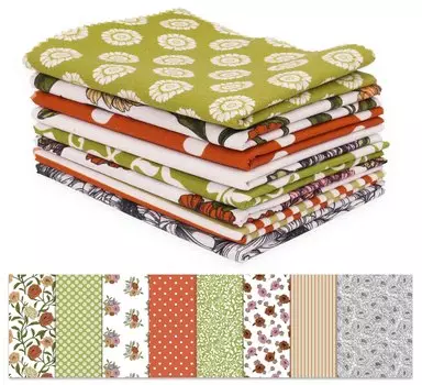 Soimoi 8 шт., комплект из четверти жира, викторианский цветочный принт, 18 x 22 , сделай сам, пэчворк, 100% хлопка, предварительно вырезанная ткань для квилтинга, светло-зеленая и 18x22