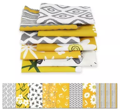 Soimoi 8 шт., комплект из четверти жира, летний цветочный принт, 18 x 22 дюйма, сделай сам, лоскутное шитье, предварительно вырезанная ткань для квилтинга из 100 хлопка (Серый & 18x22 серый