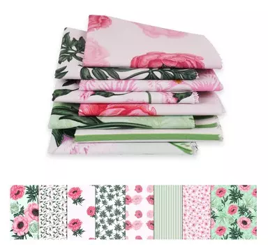 Soimoi 8 шт., комплект из четверти жира, цветочный принт, 18 x 22 дюйма, сделай сам, пэчворк, 100 хлопковая ткань для квилтинга, предварительно вырезанная, розовая и 18x22 розовый