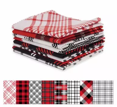 Soimoi 8 шт., комплект из четверти жира, клетчатый и клетчатый принт, 18 x 22 дюйма, сделай сам, пэчворк, 100% хлопка, предварительно вырезанная ткань для квилтинга, темно-бордовая и 18x22 малиновый