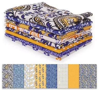 Soimoi 8 шт., комплект из четверти жира, азиатский пейсли, блочный принт, 18 x 22 , сделай сам, пэчворк, 100 хлопковая предварительно вырезанная ткань для квилтинга, синяя и 18x22 синий