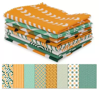Soimoi 8 шт., комплект из четверти жира, базовый геометрический принт, 18 x 22 , сделай сам, пэчворк, 100% хлопка, предварительно вырезанная ткань для квилтинга, зеленая и 18x22 зелёный