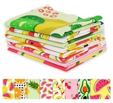Soimoi 8 шт., комплект из четверти жира, с принтом тропических фруктов, 18 x 22 дюйма, сделай сам, пэчворк, 100% хлопка, предварительно вырезанная ткань для квилтинга 18x22 разноцветный