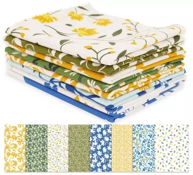 Soimoi 8 шт., комплект из четверти жира, цветочный принт, 18 x 22 дюйма, сделай сам, пэчворк, 100 хлопковая предварительно вырезанная ткань для квилтинга, синяя и 18x22 inches синий